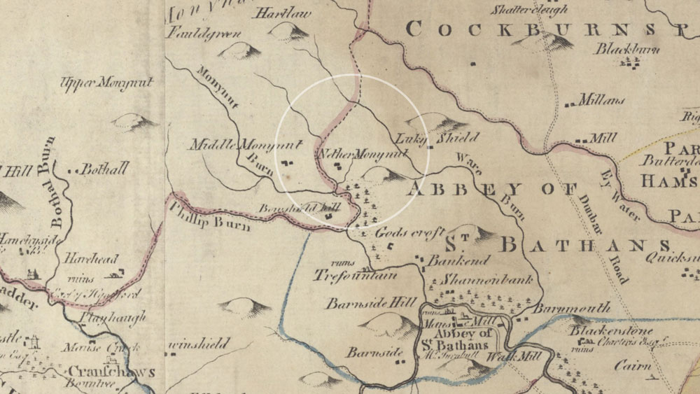Nether Monynut - Armstrong Map 1771